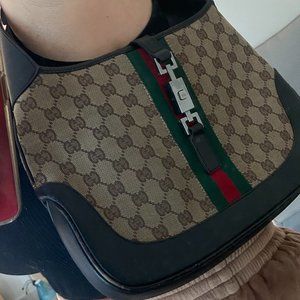 GUCCI Vintage GG Canvas Jackie O Hobo